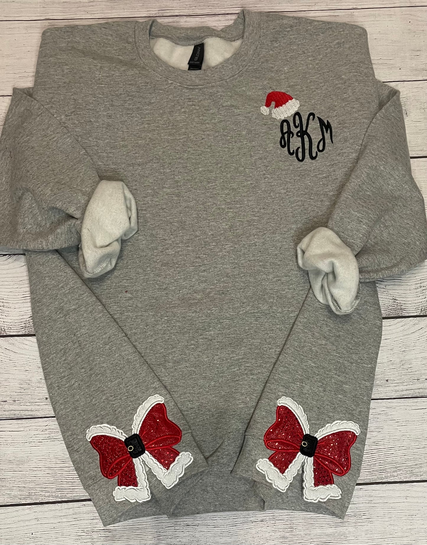 Santa Hat Monogram with Santa Bow
