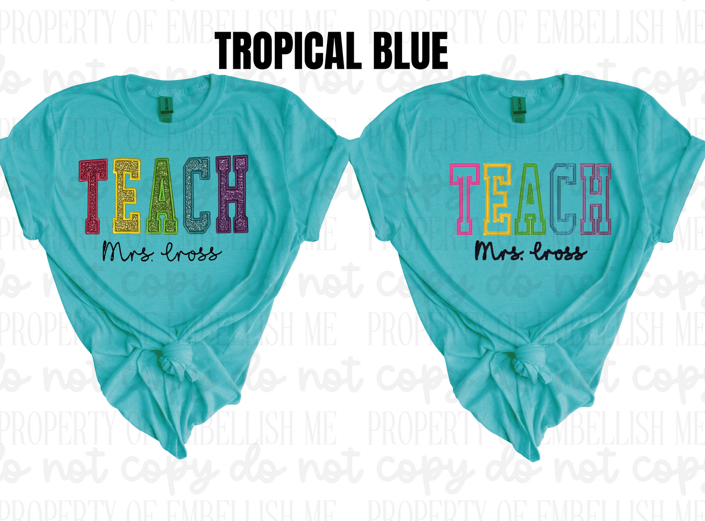 Personalized TEACH Varsity Letter Shirt