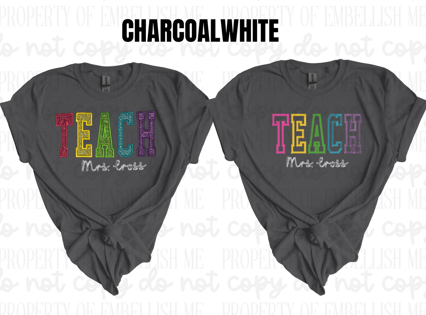 Personalized TEACH Varsity Letter Shirt