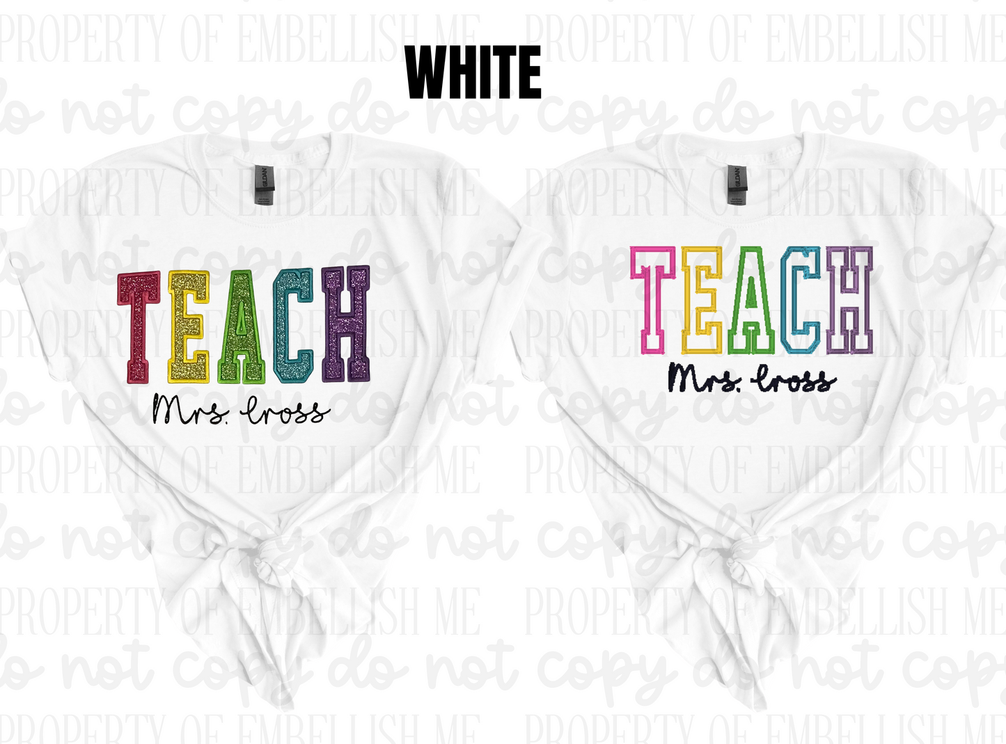 Personalized TEACH Varsity Letter Shirt