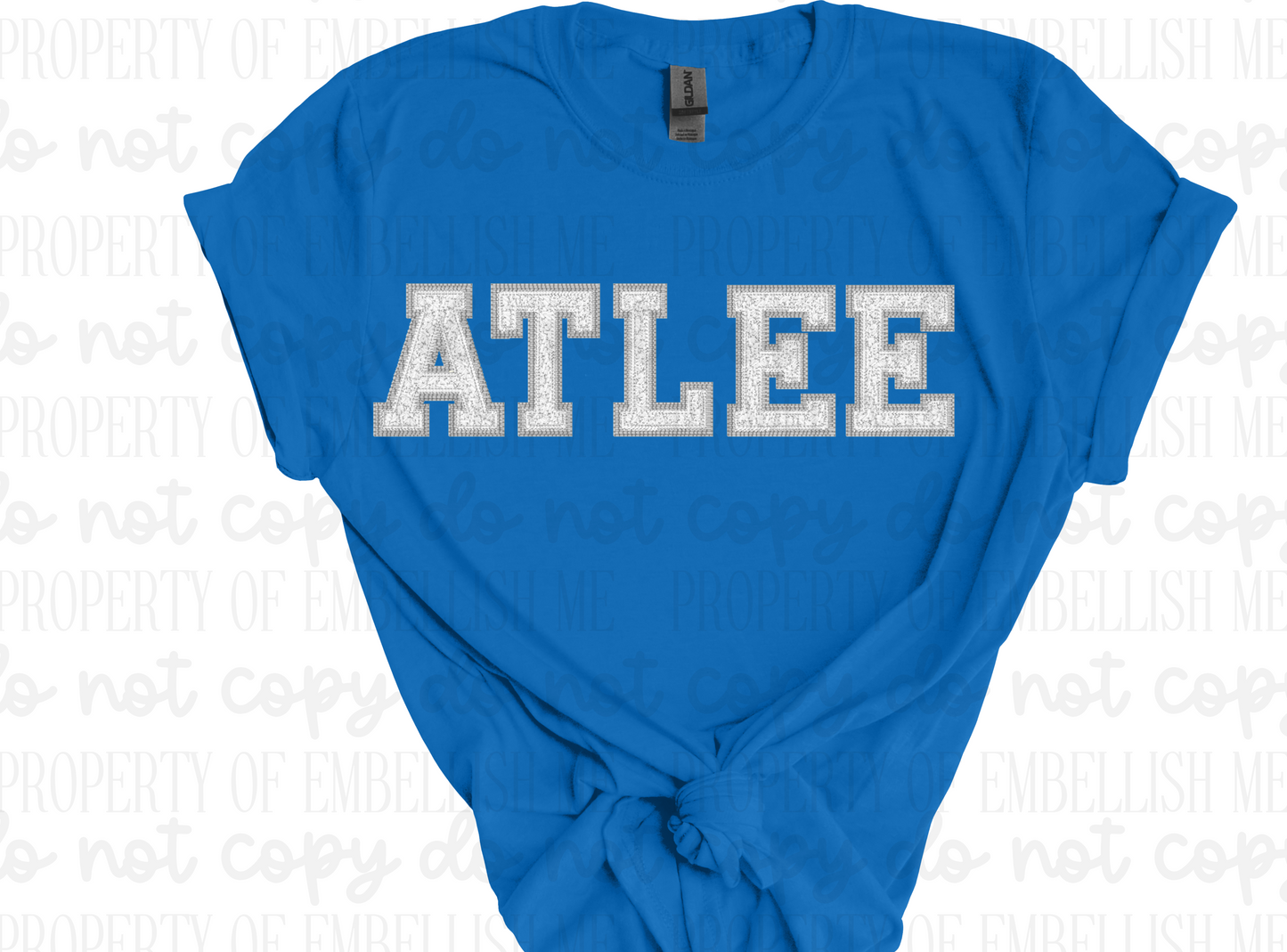 Personalized Faux Chenille Letter Shirt