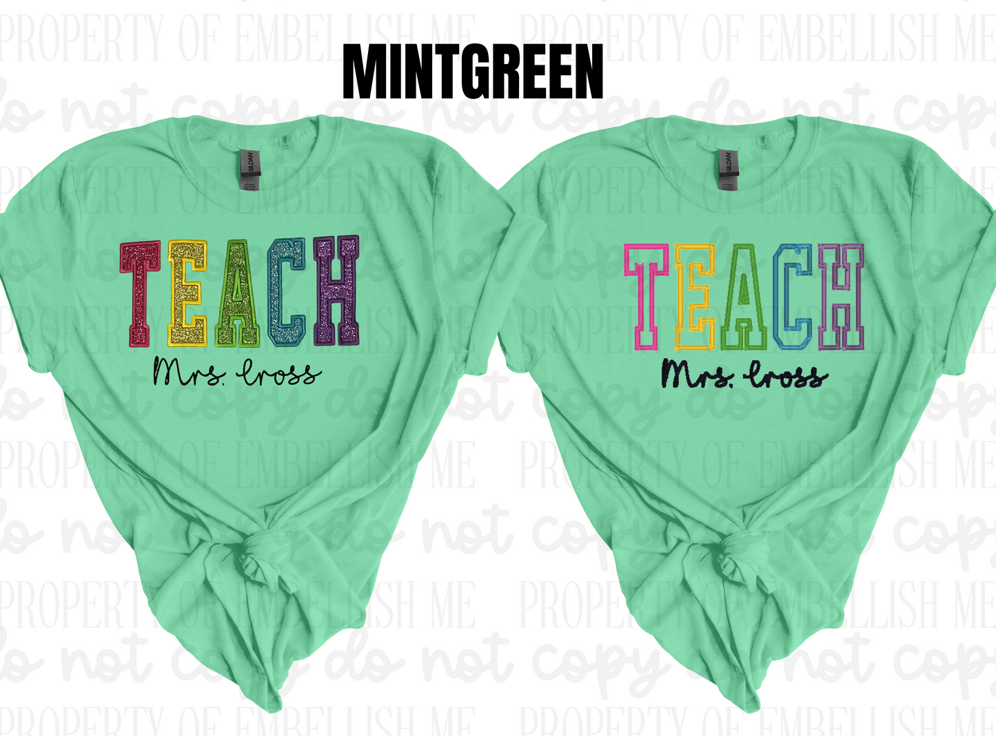 Personalized TEACH Varsity Letter Shirt