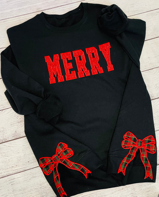 Merry Varsity Letter Crewneck