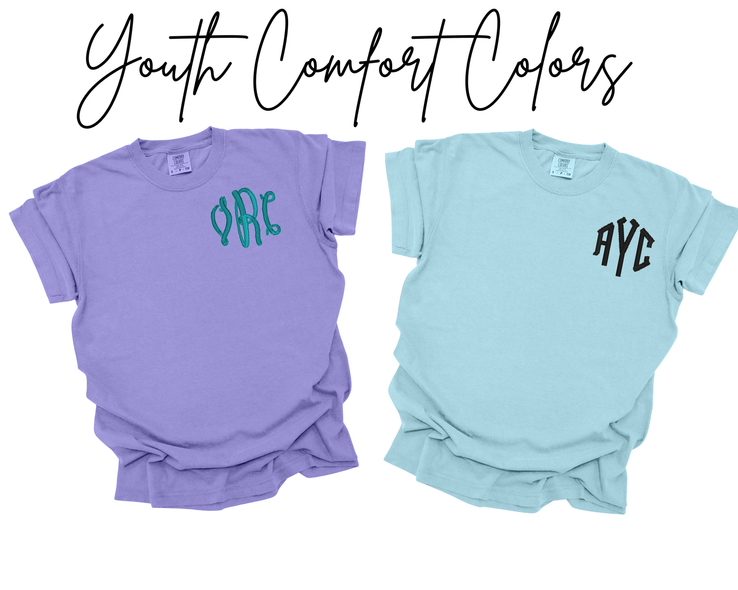 Youth Monogramed Comfort Color T-shirt