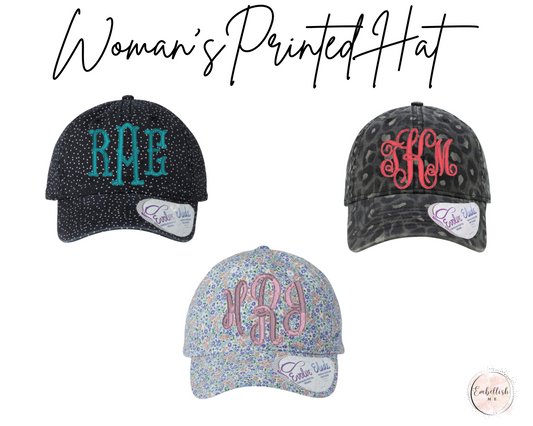 Women's Monogramed Printed Hat