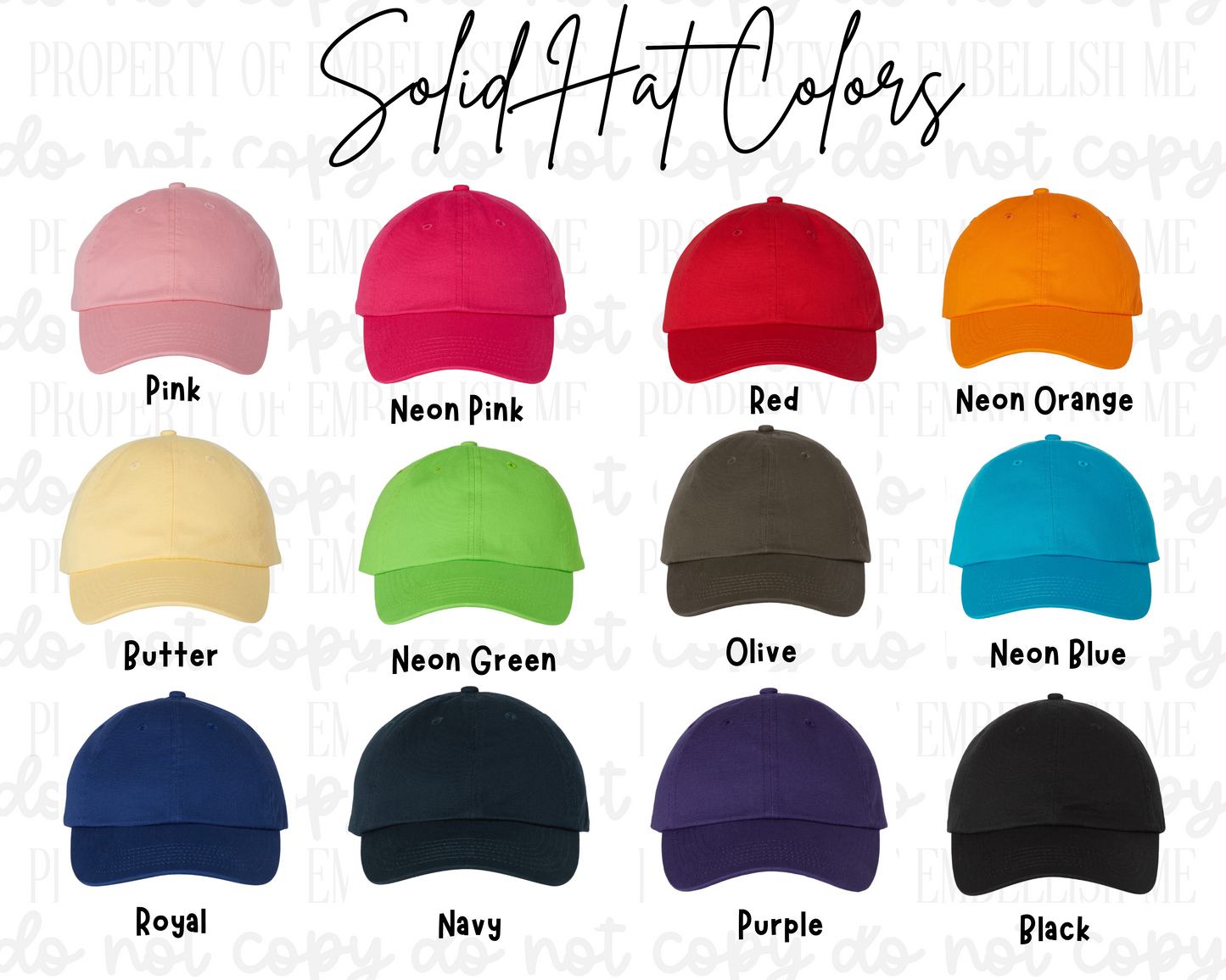 Women's Monogramed Solid Color Hat