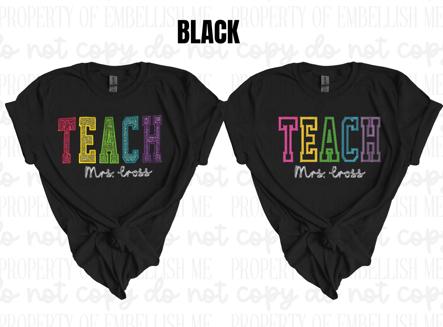 Personalized TEACH Varsity Letter Shirt