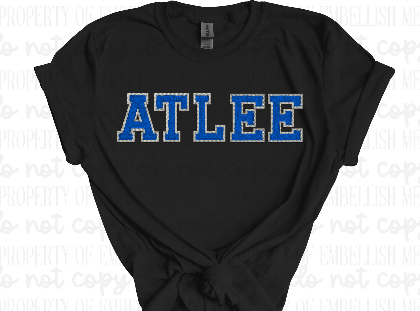 Personalized Faux Chenille Letter Shirt