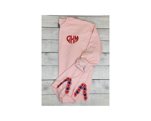 Monogram Shirt with Side Hearts