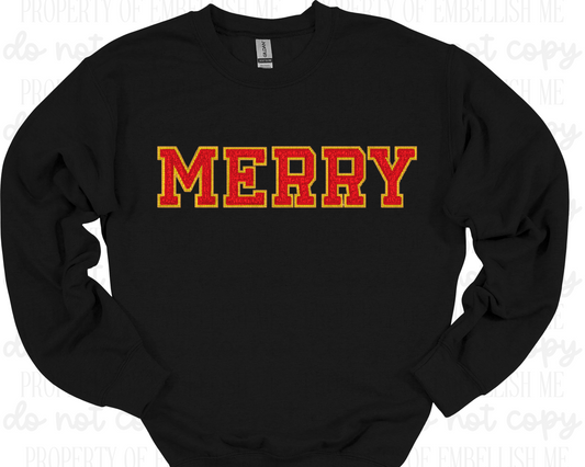 MERRY Varsity Letter Crewneck