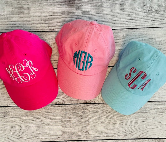 Women's Monogramed Solid Color Hat