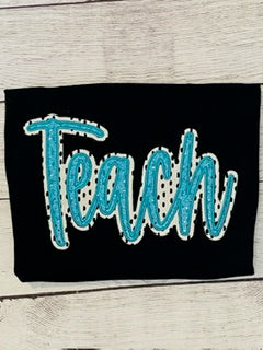 Short Sleeve TEACH Applique Shirt
