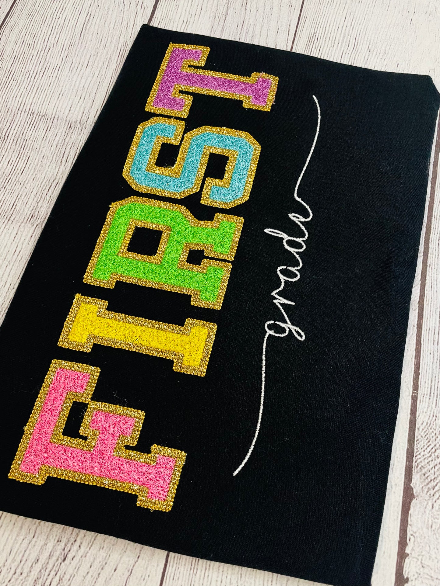 Faux Chenille Varsity Letter Teacher Shirt